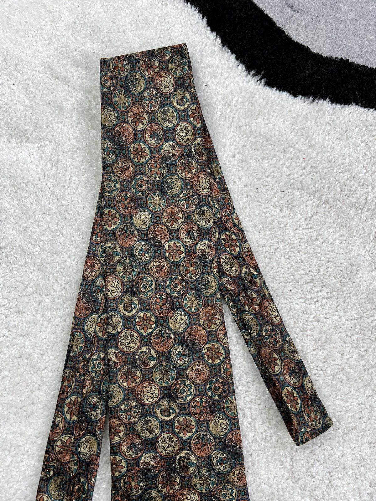 Ermenegildo Zegna Vintage Ermenegildo Zegna Silk Geometric Brown Luxury Tie Size ONE SIZE - 4 Thumbnail