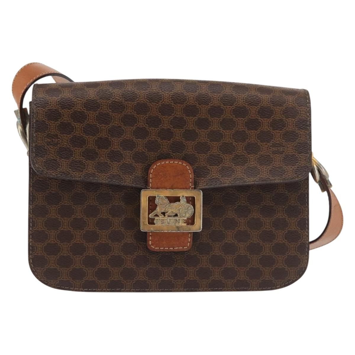 Celine CELINE Macadam Canvas Shoulder Bag Pvc Leather Brown Gold Size ONE SIZE - 2 Thumbnail