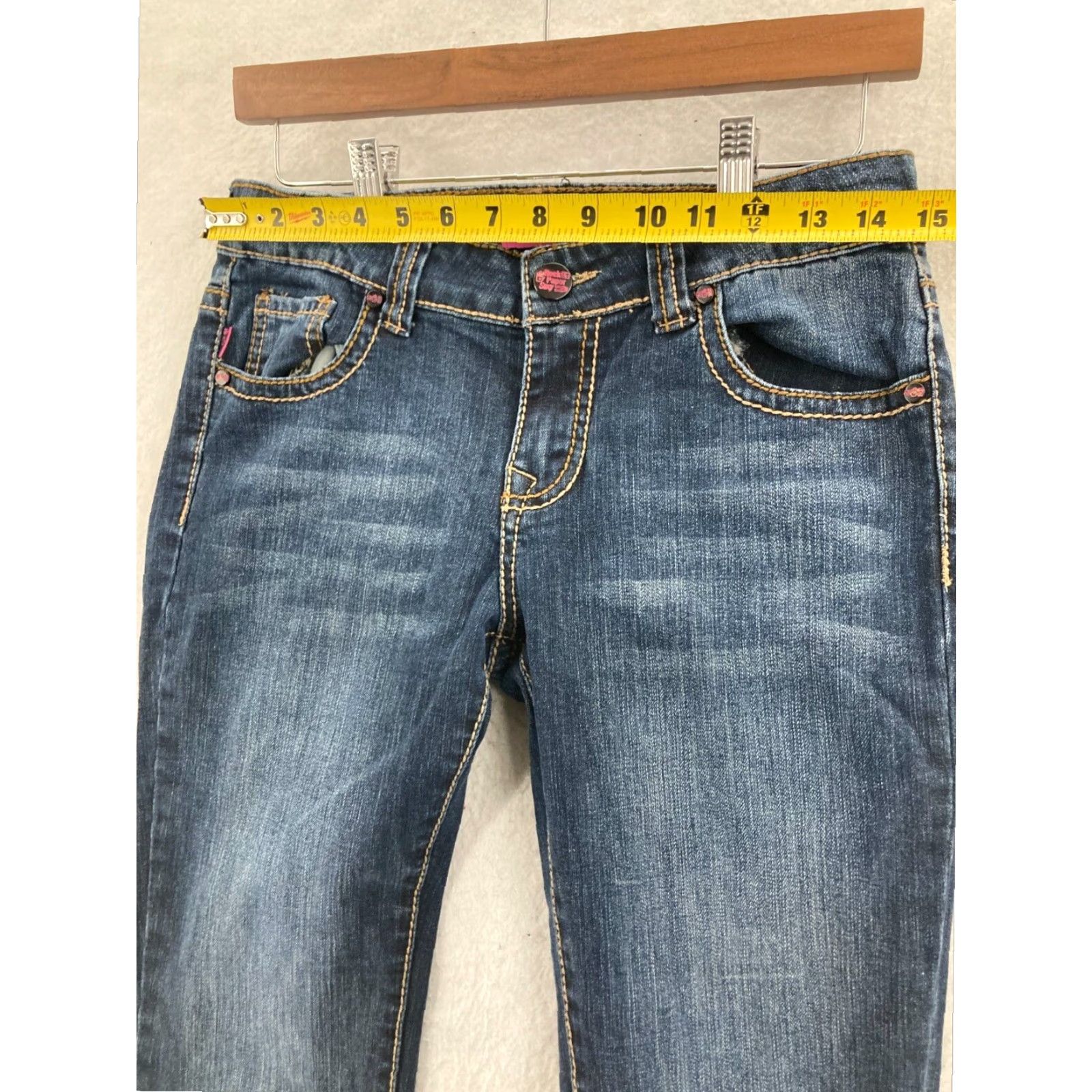Denime Rock Sexy Jeans Womens Low Rise Boot Cut Size 28" / US 6 / IT 42 - 2 Thumbnail
