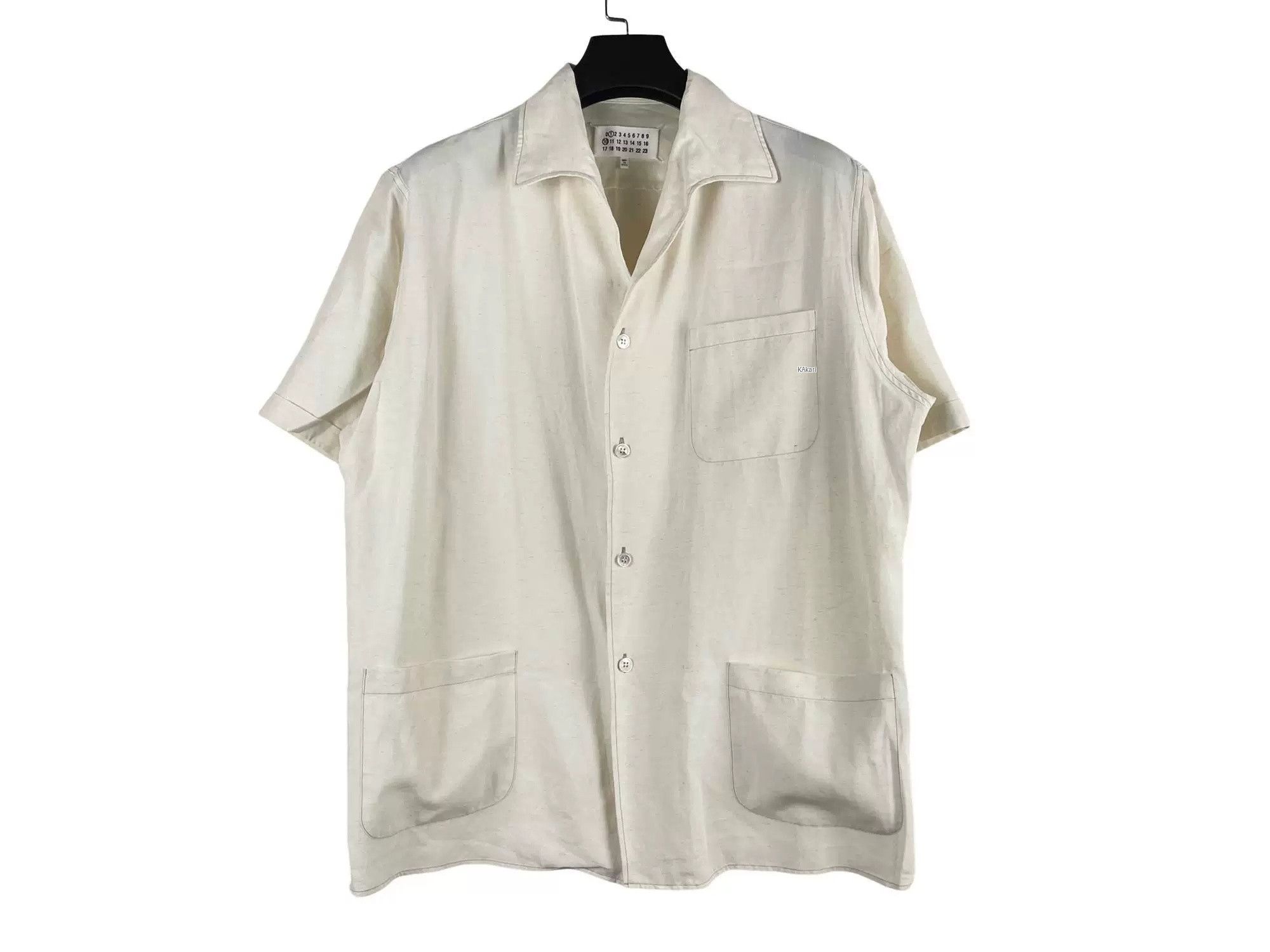 Maison Margiela Maison Margiela White Short-Sleeve Shirt Size US M / EU 48-50 / 2 - 1 Thumbnail