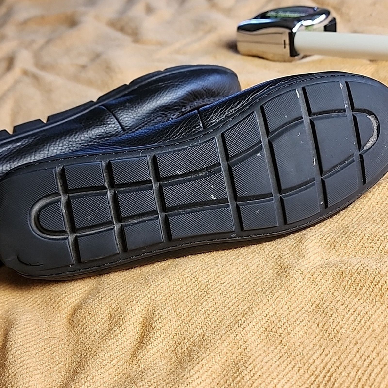 Coach Coach Black Textured Leather Loafers Size US 8 / IT 38 - 7 Thumbnail