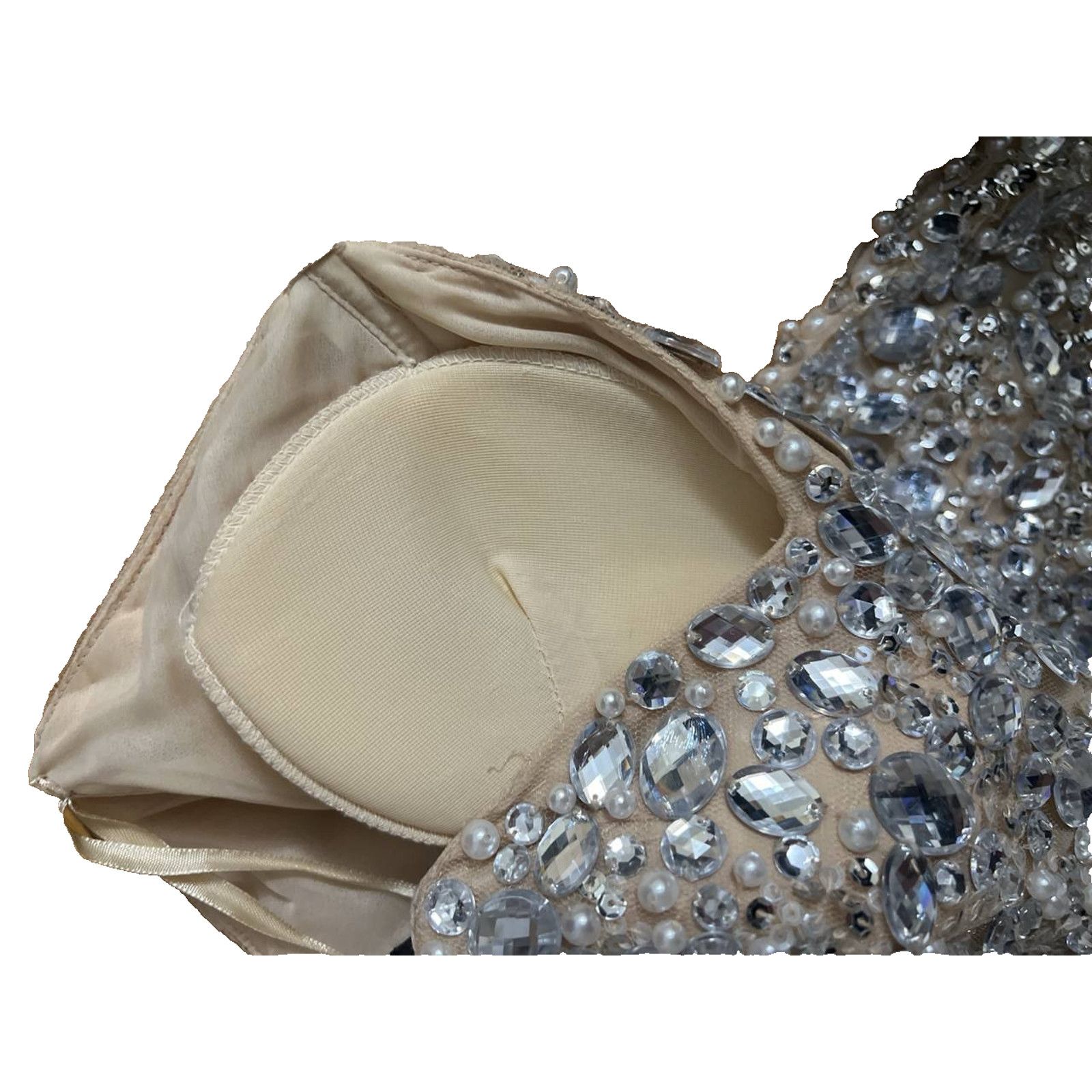 & Other Stories Jovani Bejeweled Dress New Bejge Size 0 A001895 Size XS / US 0-2 / IT 36-38 - 7 Thumbnail