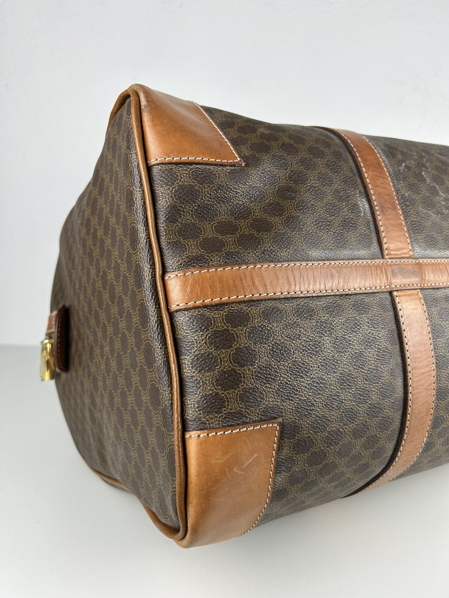 Celine Vintage 90s Celine macadam monogram boston bag Size ONE SIZE - 11 Thumbnail