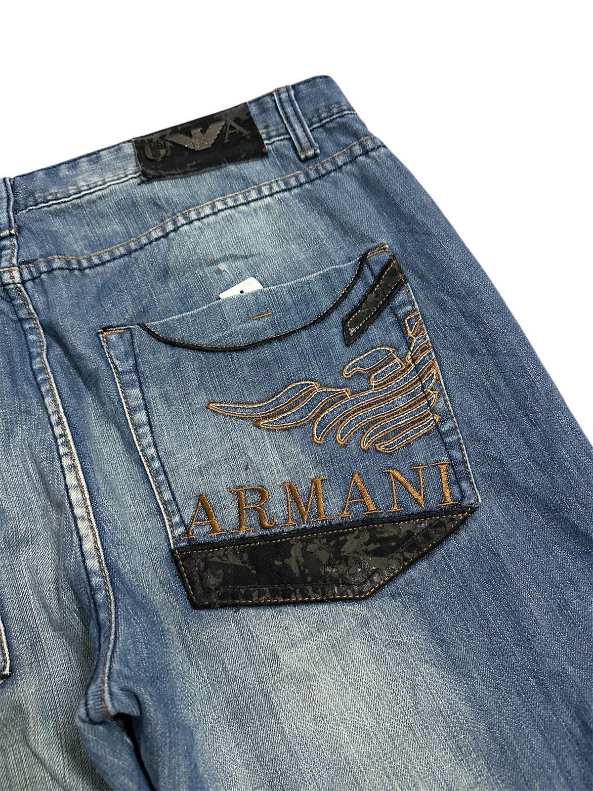 Rick Owens 2000 Emporio Armani Baggy Embroidered Y2K Goa Lgb Jnco Jeans Size US 38 / EU 54 - 4 Thumbnail