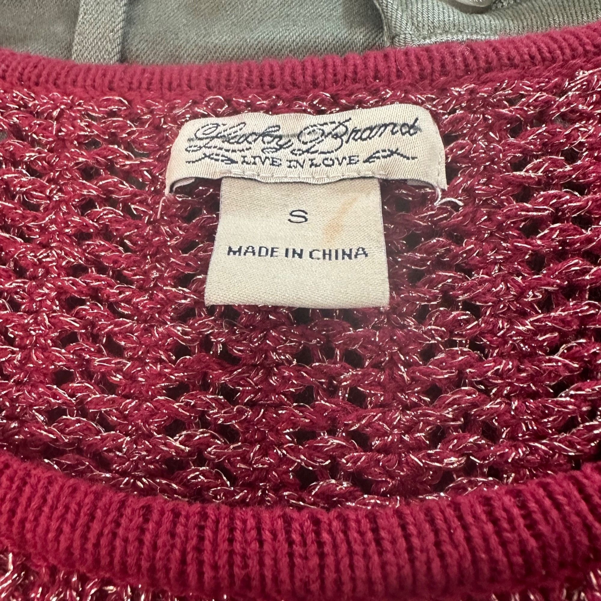 Lucky Brand ✨Lucky Brand Sz S Women's Sweater Metallic Swing Open Weave Size S / US 4 / IT 40 - 3 Thumbnail