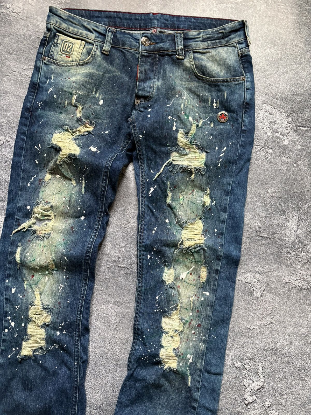 Dsquared2 Vintage Dsquared2 Paint Distressed Wash Logo Denim Jeans Size US 40 / EU 56 - 5 Thumbnail