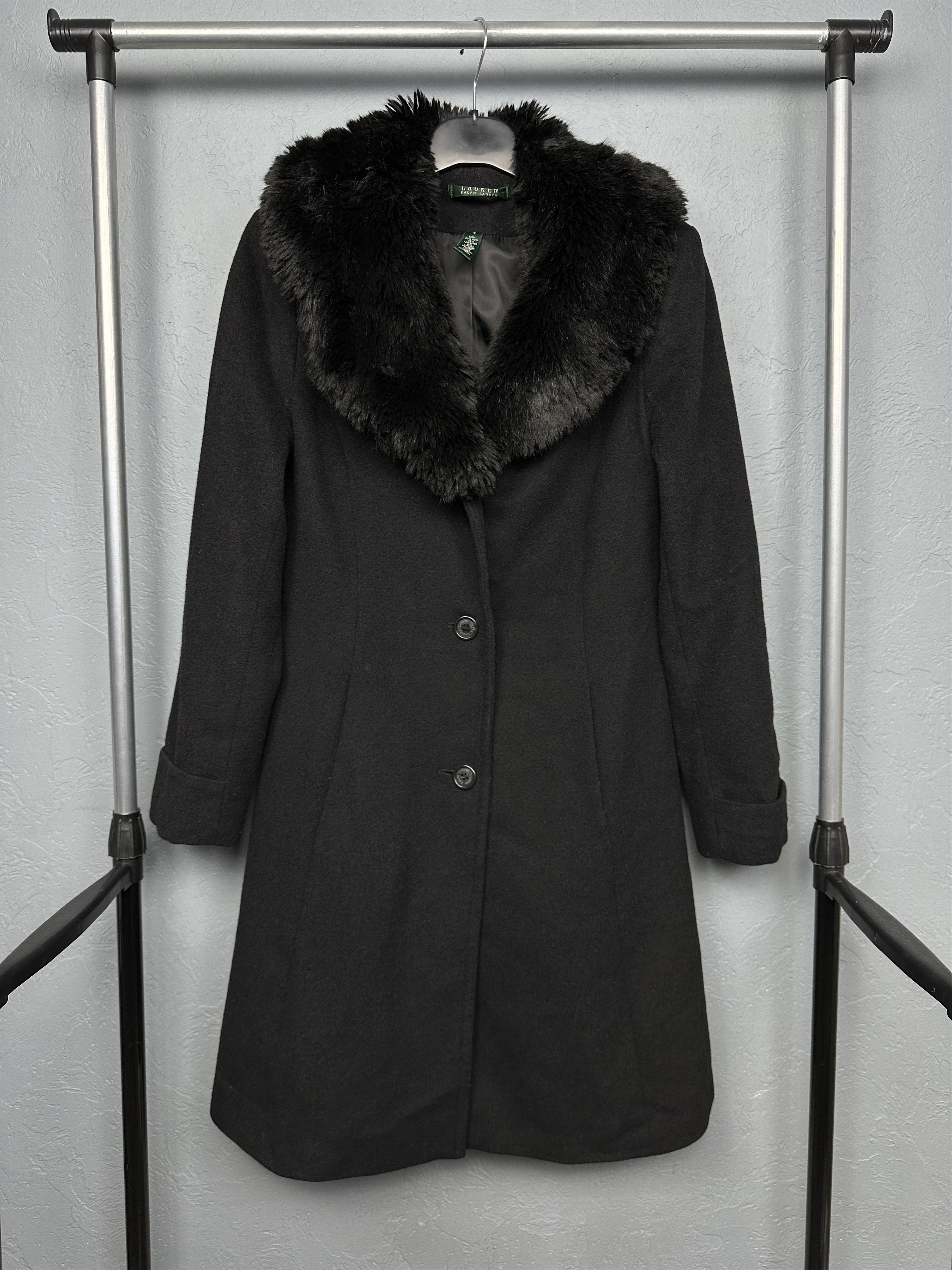 Polo Ralph Lauren Polo Ralph Lauren Womens Wool Coat Jacket Fur Collar Size S / US 4 / IT 40 - 1 Thumbnail