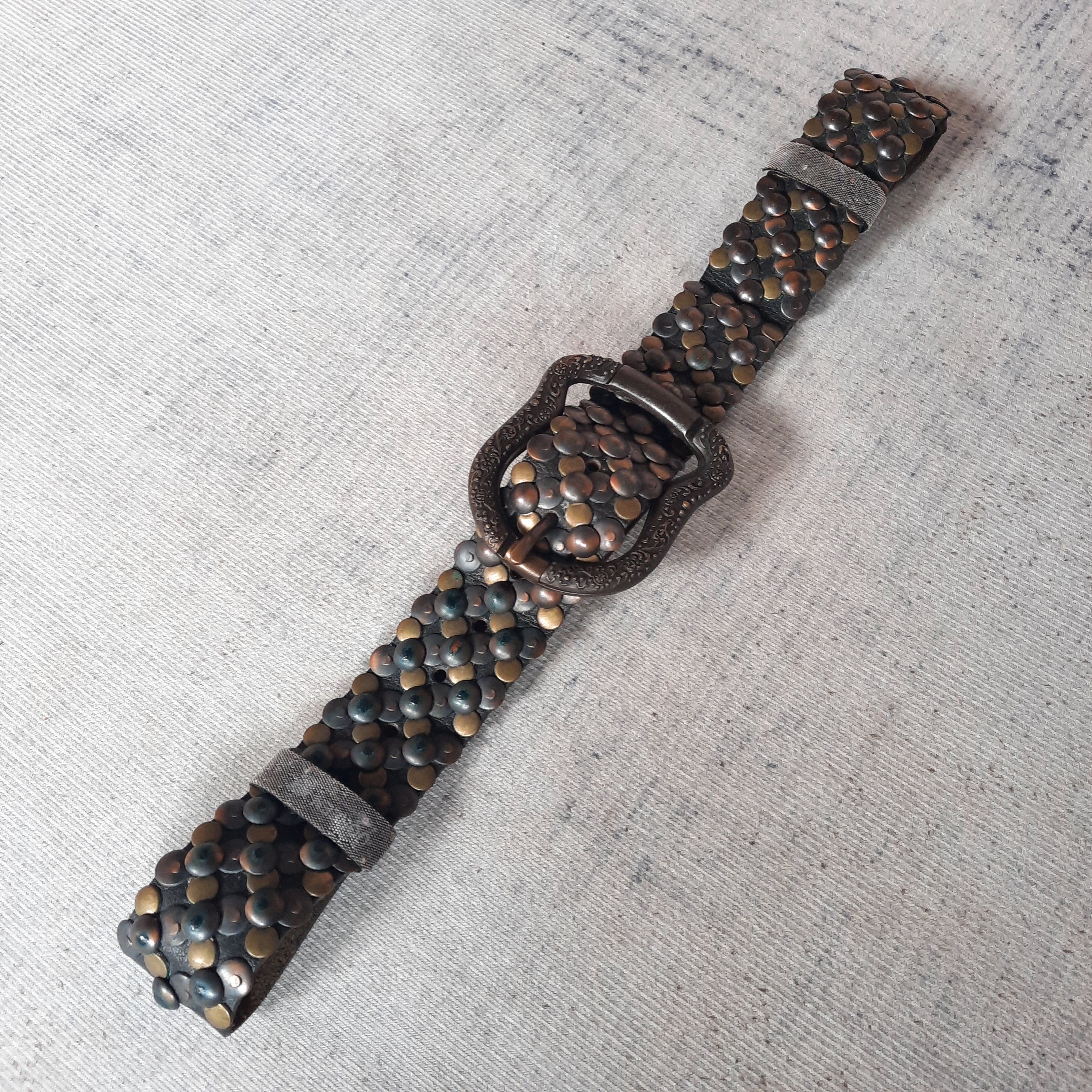 Tornado Mart 🕸️ Garrison stud punk gothic style soft leather belt Size ONE SIZE - 11 Thumbnail
