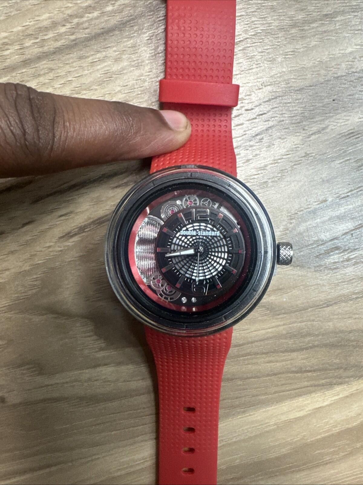 Other Double-Standard Quartz Big Face Waterproof Watch Red Size ONE SIZE - 3 Thumbnail