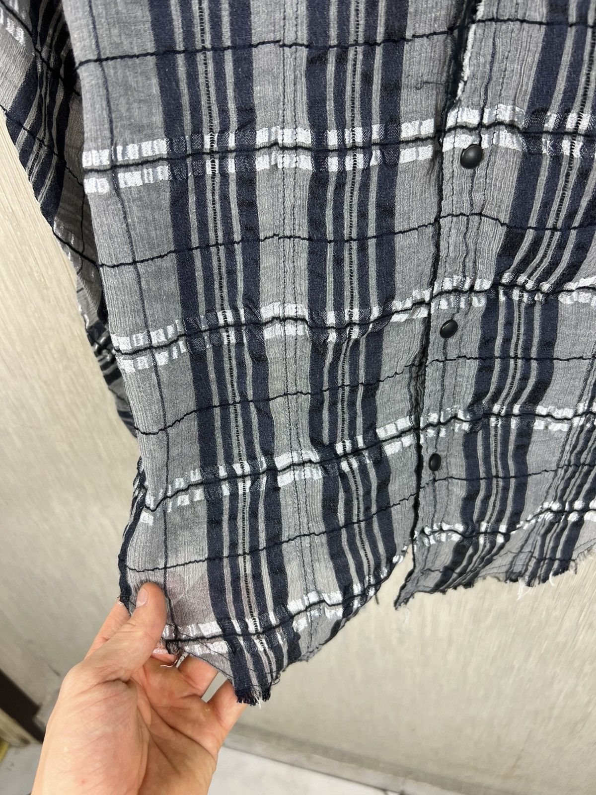Le Grande Bleu (L.G.B.) L.G.B Le Grande Bleu rockabilly ripped plaid button up shirt Size US S / EU 44-46 / 1 - 7 Thumbnail