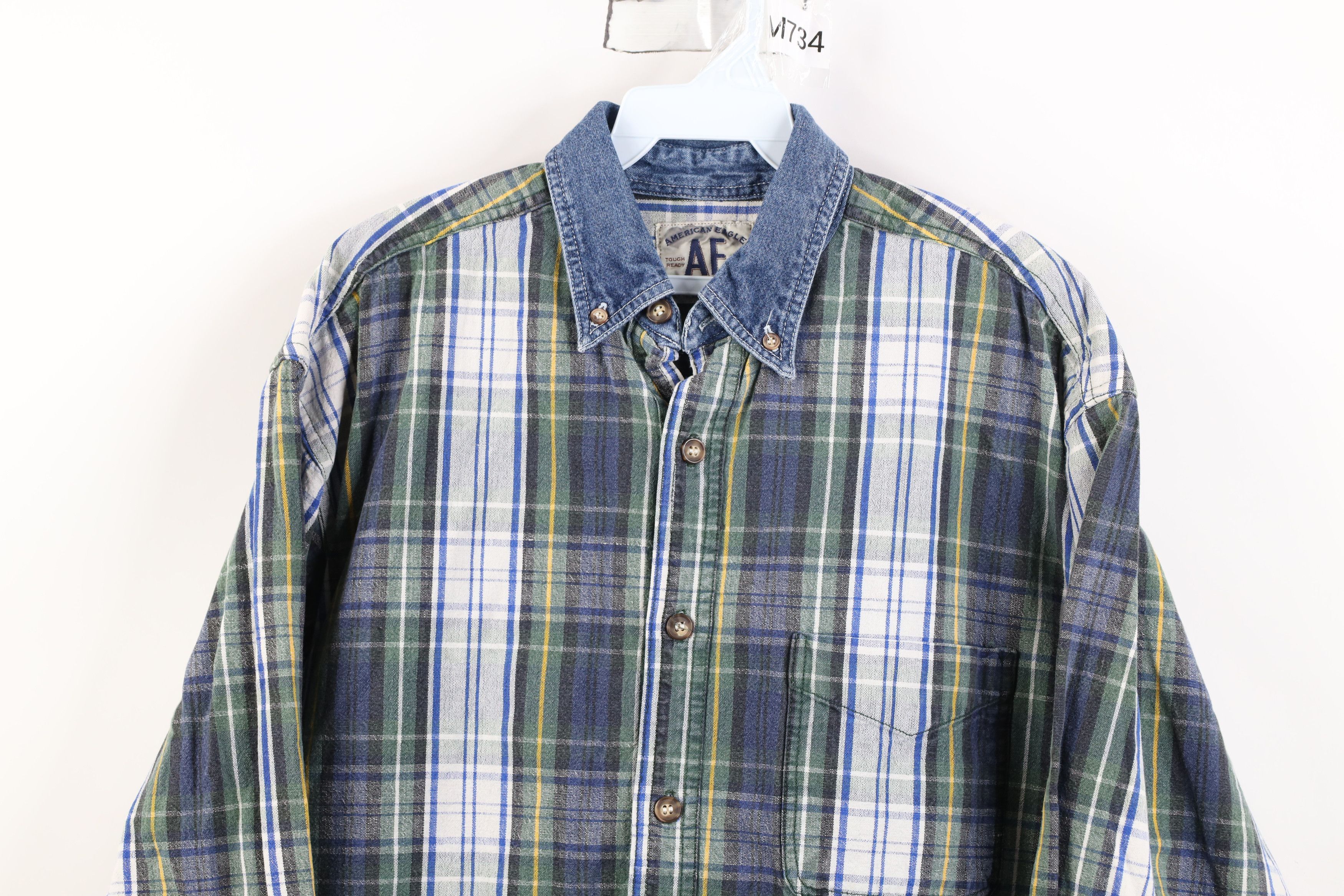 American Eagle Outfitters Vintage 90s American Eagle Outfitters Denim Button Shirt Size US M / EU 48-50 / 2 - 2 Thumbnail
