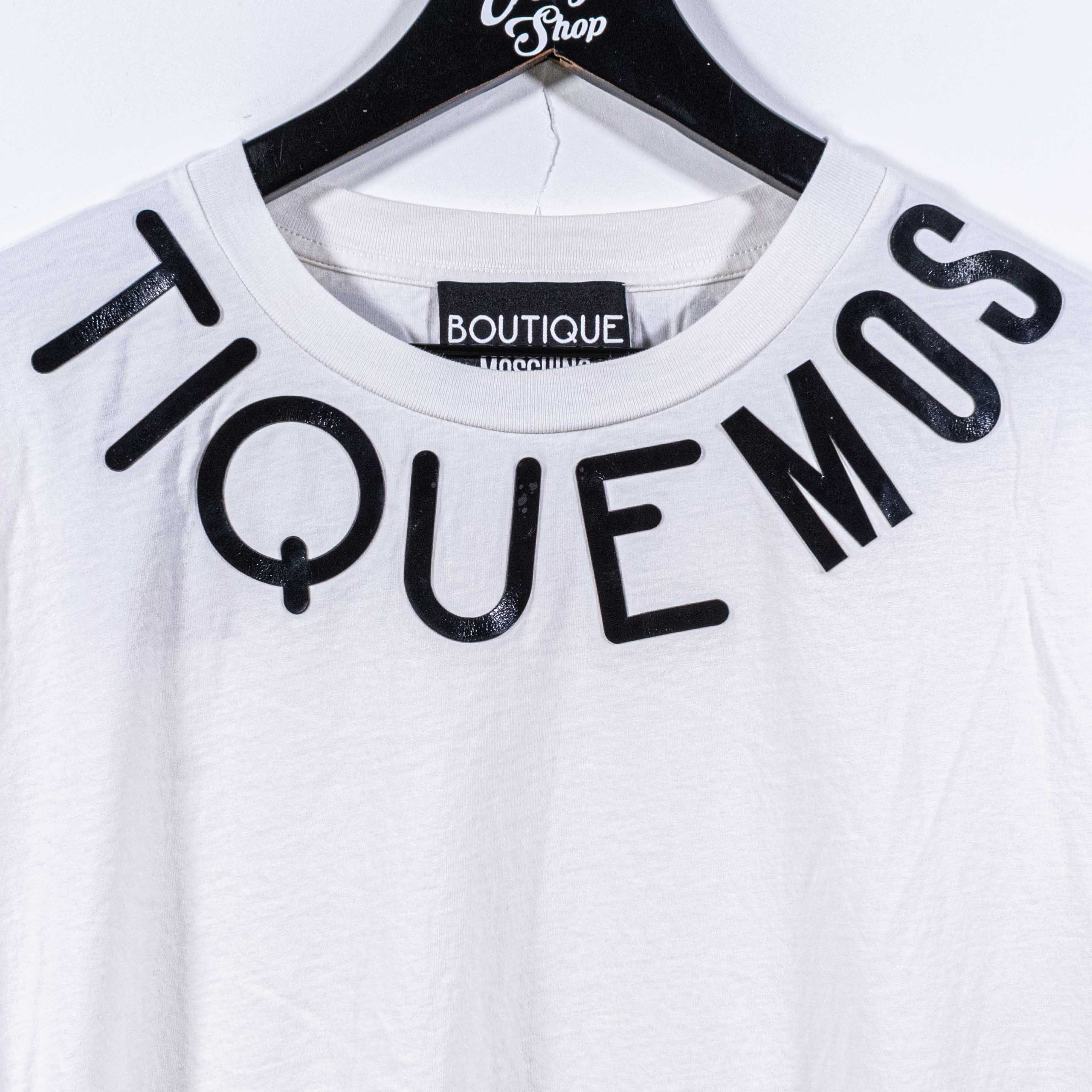 Moschino Boutique T-Shirt Spell Out Size 8 Womens Designer