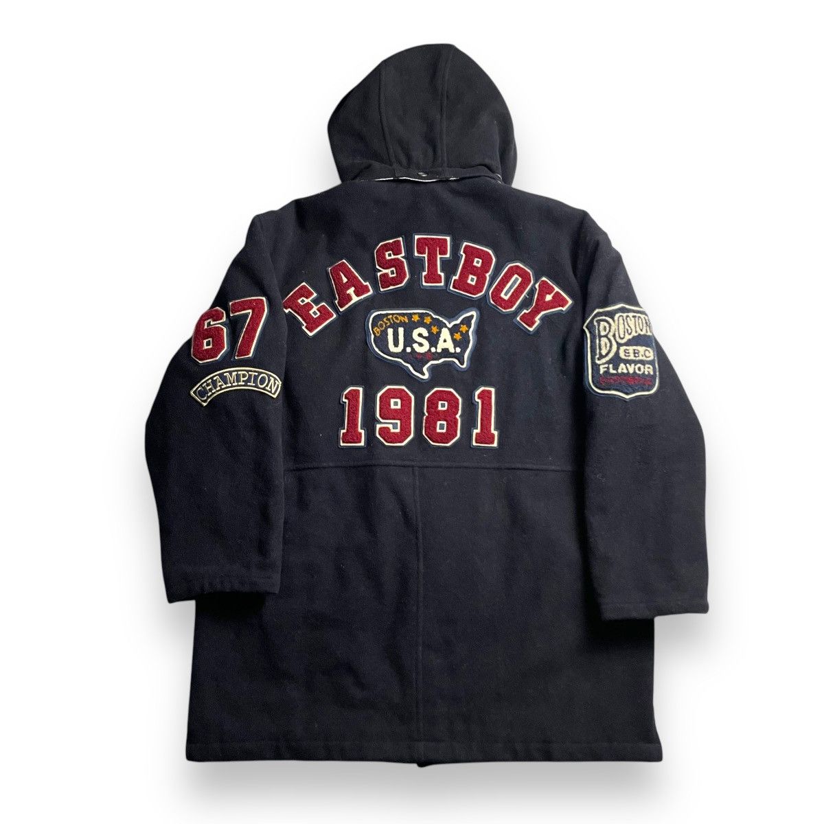 Japanese Brand VINTAGE EASTBOY EMBROIDERED SPELL OUT WOOL VARSITY JACKET Size US XL / EU 56 / 4 - 8 Thumbnail