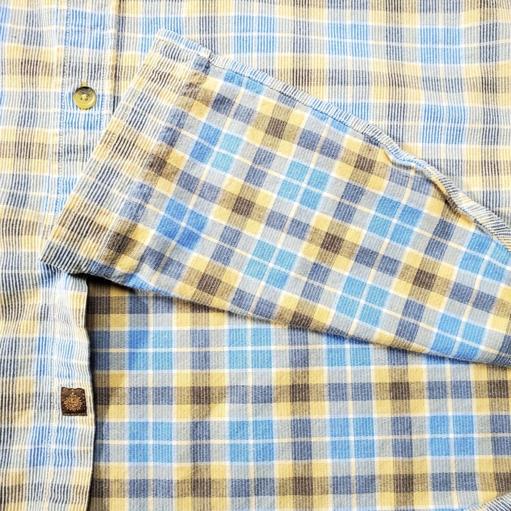 The Territory Ahead Territory Ahead Shirt Mens Large Blue Yellow Plaid Corduroy Long Sleeve Button Up Size US L / EU 52-54 / 3 - 5 Thumbnail