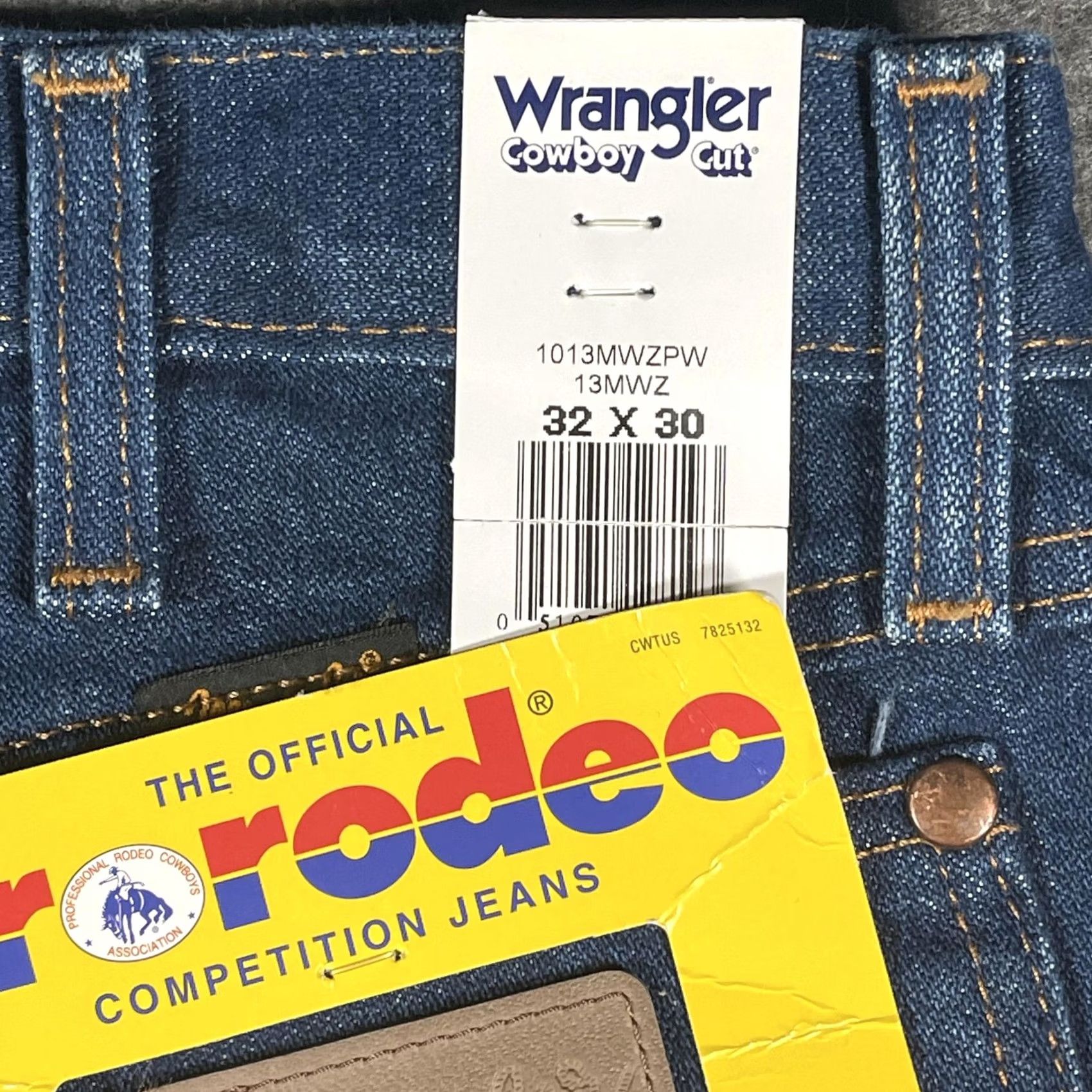 Wrangler Wrangler Jeans Mens 32x30 Blue Cowboy Cut Original Fit 13MWZ Pro Rodeo Western Jeans Pants Regular Denim Dark Blue 32 Mens Size US 32 / EU 48 - 4 Thumbnail