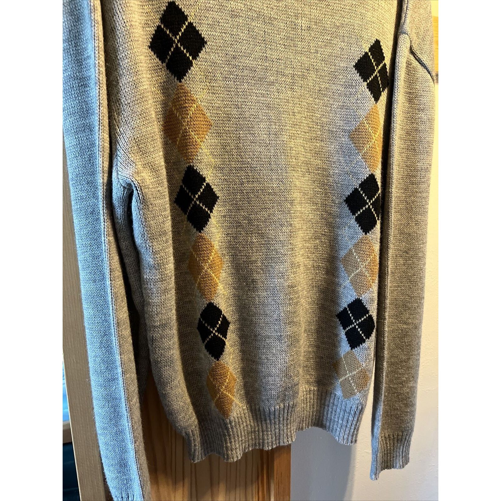 Other Rob Winter Size XL Sweater Gray Argyle Mens Acrylic Pullover Size US XL / EU 56 / 4 - 7 Thumbnail