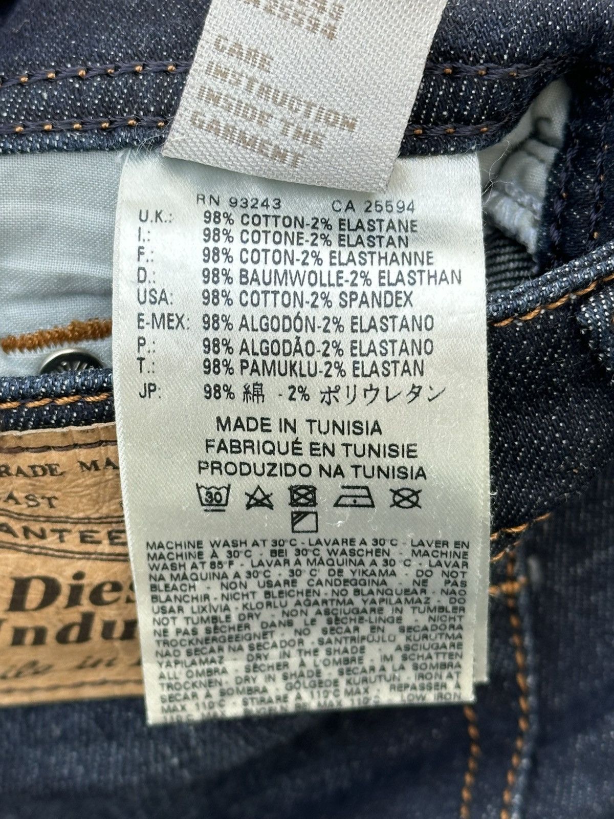 Diesel DIESEL 'Only The Brave' - MENS VINTAGE BLUE DENIM JEANS. Size US 30 / EU 46 - 17 Thumbnail