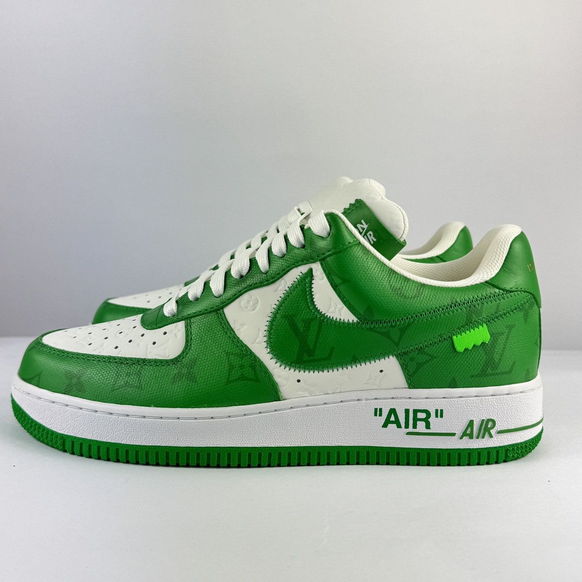 Louis Vuitton x Nike Air Force 1 By Virgil Abloh Green Sneakers Size US 8.5 / EU 41-42 - 6 Thumbnail