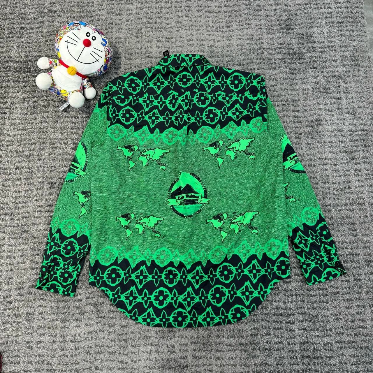 Louis Vuitton louis vuitton green patterned shirt size M Size US M / EU 48-50 / 2 - 2 Thumbnail