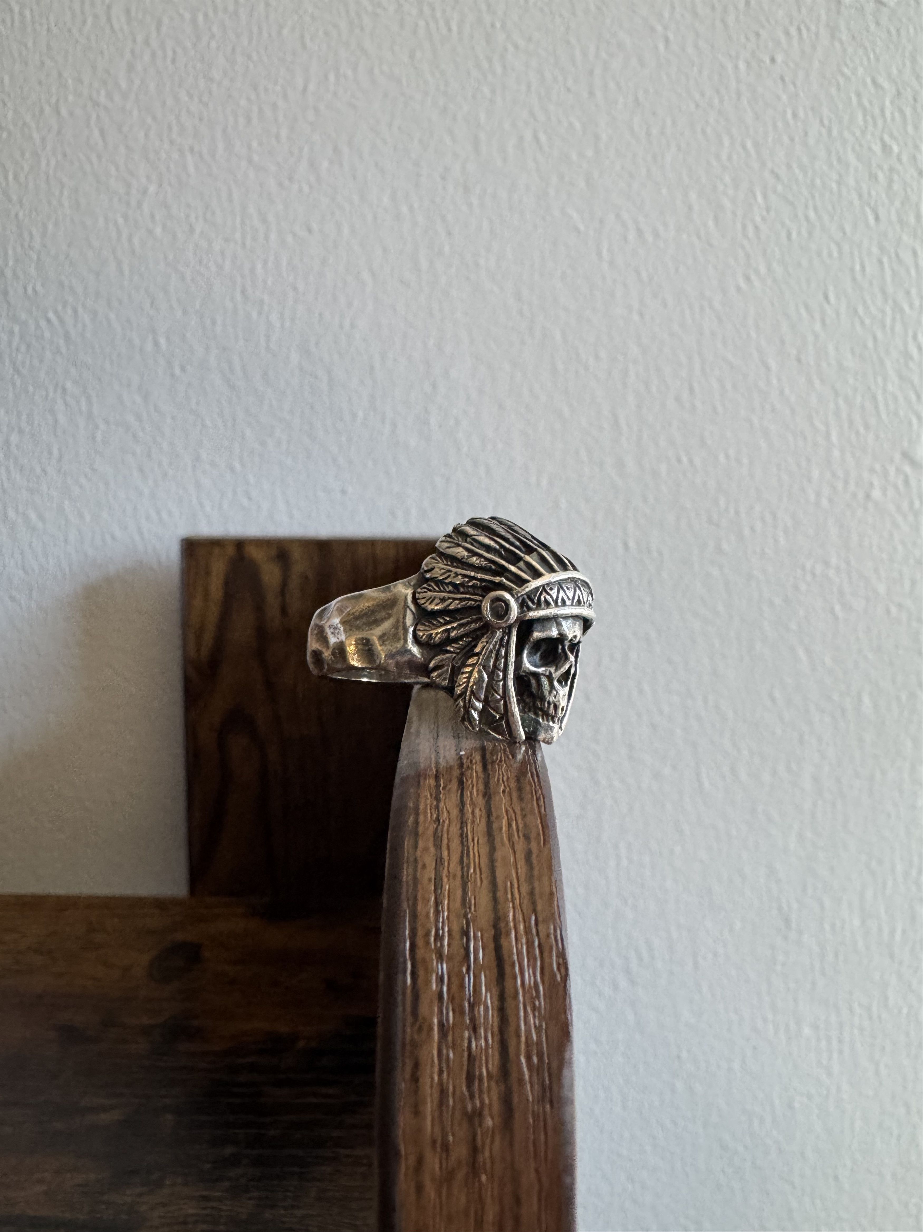 Other 13 Lucky Monkey Silver .925 Native American Skull Ring Size ONE SIZE - 2 Thumbnail