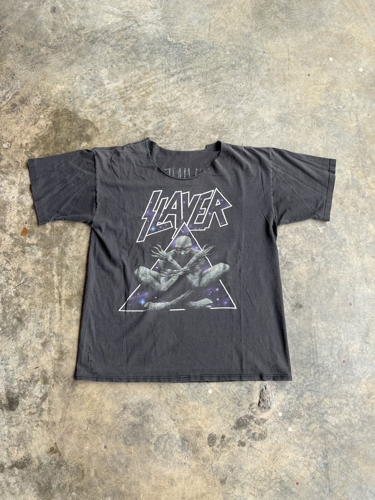 Band Tees × Vintage *RARE* 1995 VINTAGE TEE SLAYER DIVINE INTERVENTION FADED Size US L / EU 52-54 / 3 - 1 Thumbnail