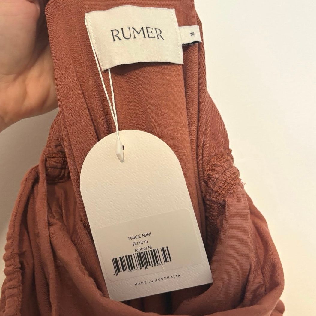 REVOLVE NWT RUMER Paige Mini Dress In Amber Size Medium Size M / US 6-8 / IT 42-44 - 6 Thumbnail