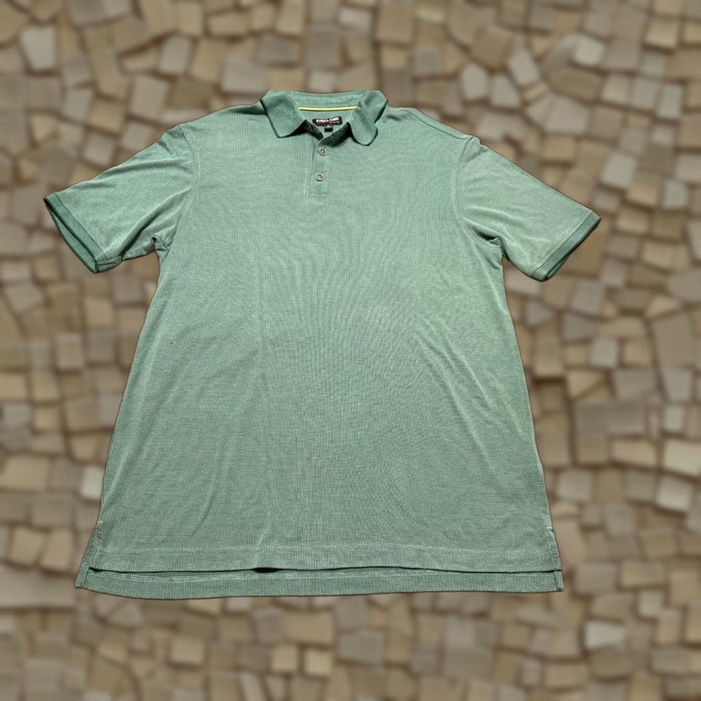 Vintage Kirkland Signature Shirt Polo Men's XL Short Sleeve Green White Collar Stretch Regular Casual Golf Modern Classic Size US XL / EU 56 / 4 - 1 Thumbnail