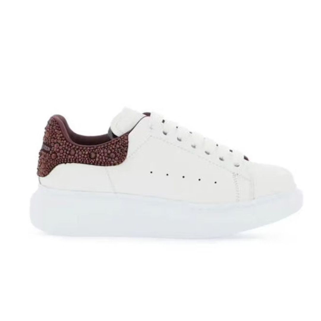 image of Alexander Mcqueen O1Sl1Vt10224 Crystal Low Top Sneakers In White Purple, Women's (Size 7)