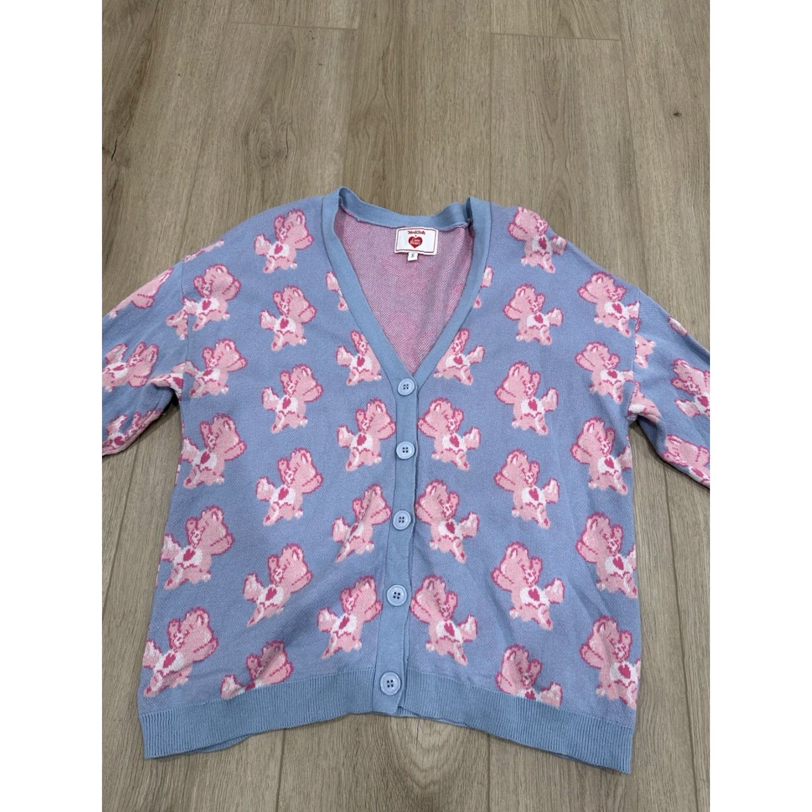 Vintage VINTAGE Care Bears ModCloth Cardigan Sweater Blue V-Neck Women S Cardigan Size S Size S / US 4 / IT 40 - 3 Thumbnail