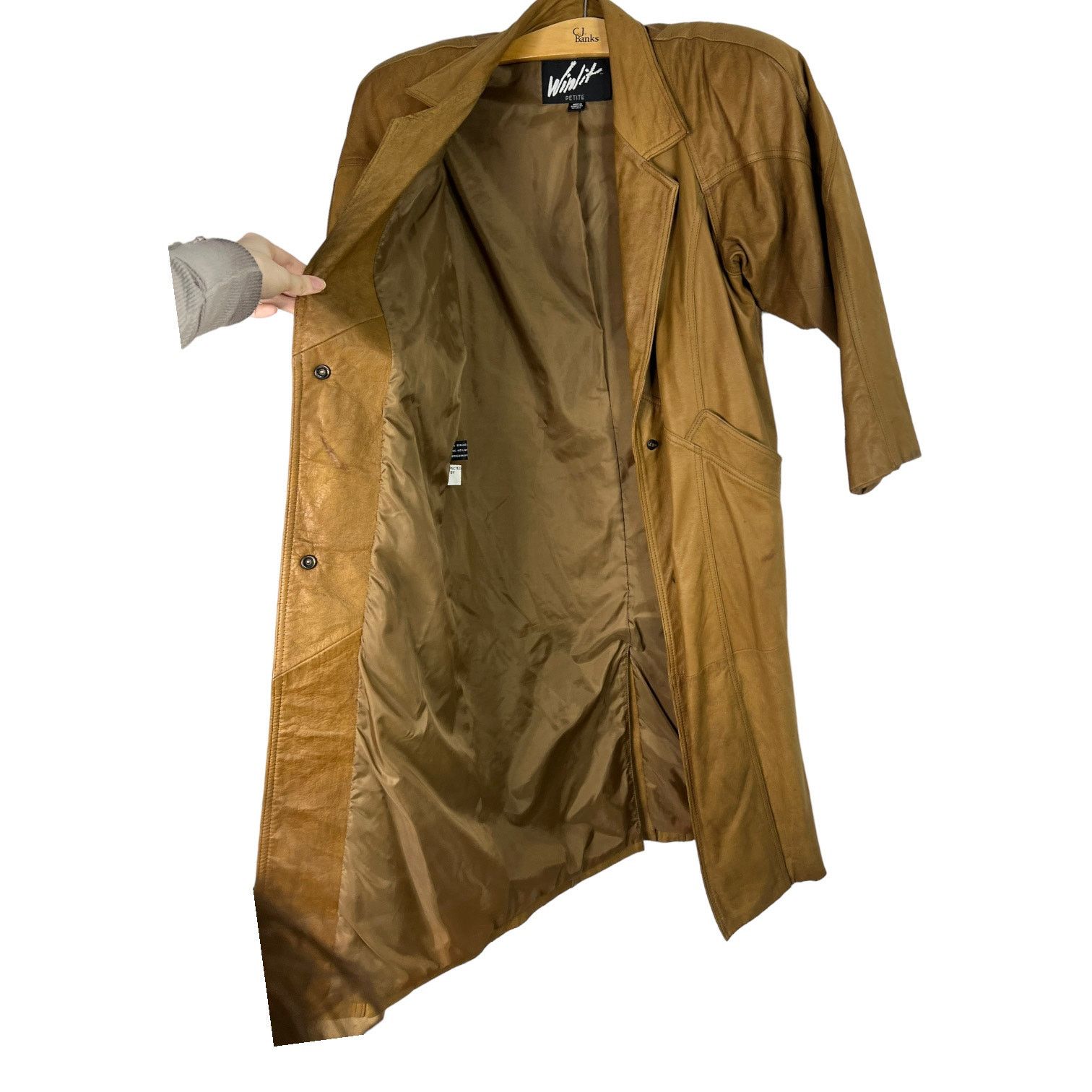 Vintage Vintage 80s Brown Leather Trench Coat Winlit Small Petite Size S / US 4 / IT 40 - 7 Thumbnail