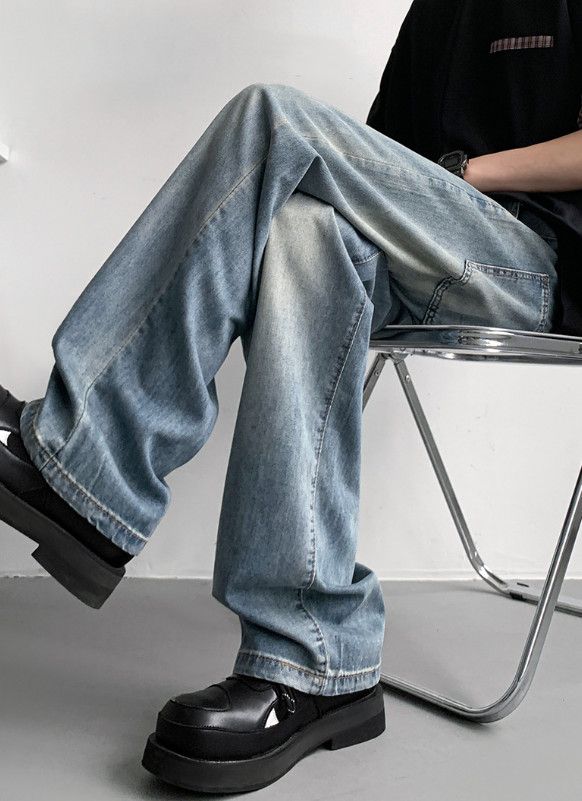 Japanese Brand Men's high street casual loose jeans Size US 32 / EU 48 - 4 Thumbnail