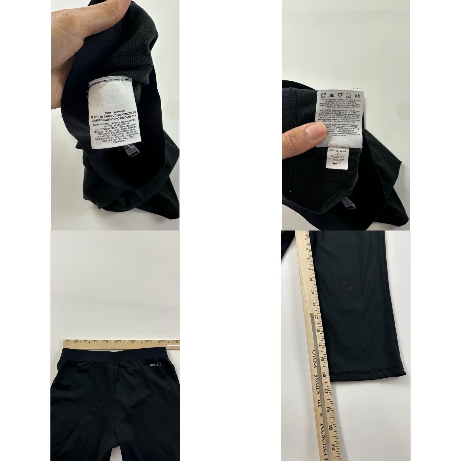 Nike Nike Leggings Women S Black Cropped Tennis Activewear Size 28" / US 6 / IT 42 - 8 Thumbnail