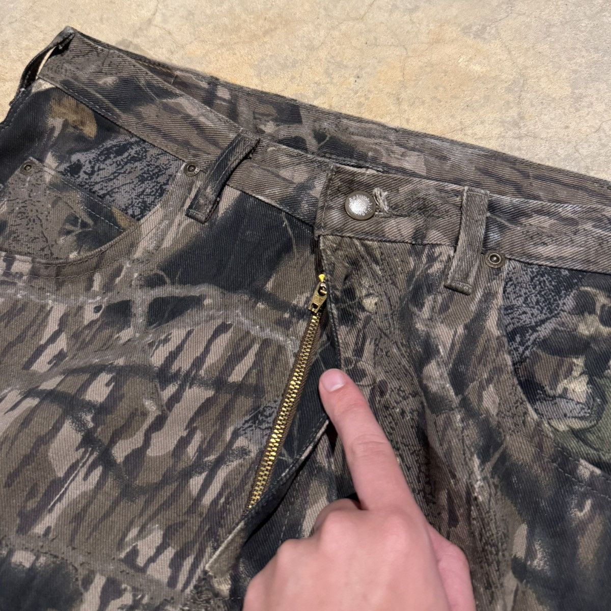 Wrangler 2000s Wrangler Mossy Oak Woodland Camo Double Knee Jeans Y2K Size US 34 / EU 50 - 5 Thumbnail