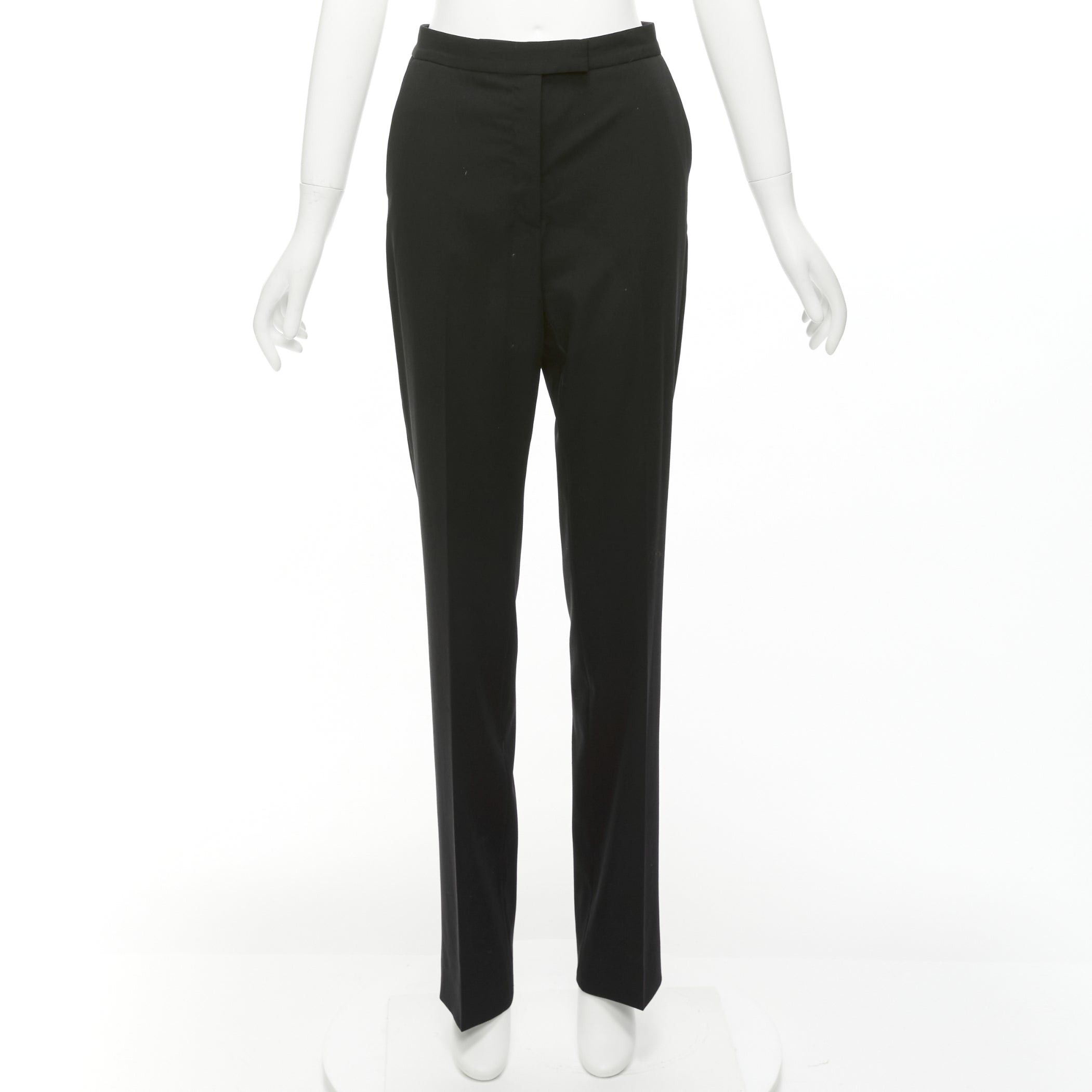 Stella McCartney STELLA MCCARTNEY 2011 100% wool black high waist straight pants IT36 XXS Size 25" / US 0 / IT 36 - 1 Thumbnail