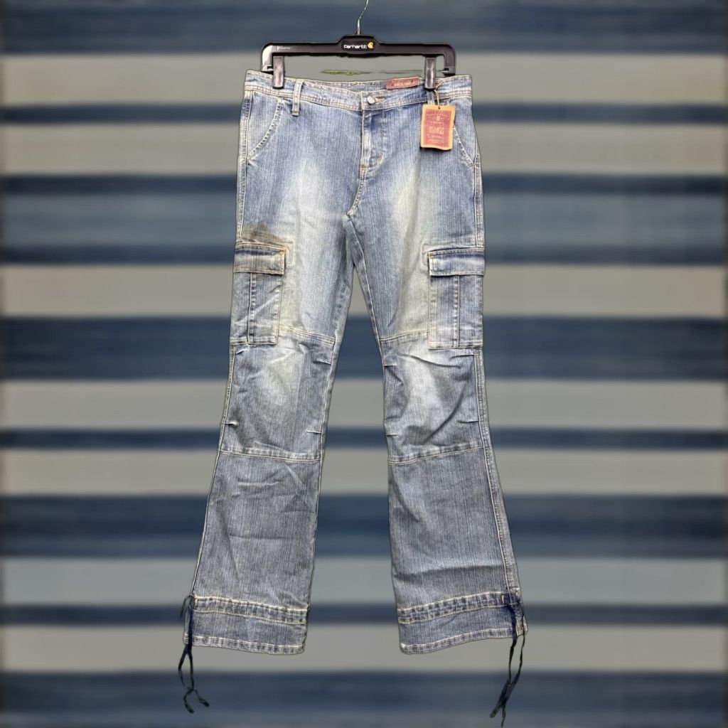 Vintage Y2K Bongo Denim Pants 11 Mid Rise Stretch Distressed 90s Cargo Womens Size 32" / US 10 / IT 46 - 1 Thumbnail