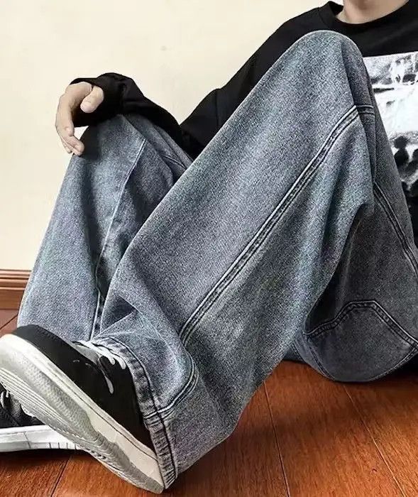 Japanese Brand × Jean Smoke Gray Straight Denim Baggy Pant Size US 32 / EU 48 - 1 Thumbnail