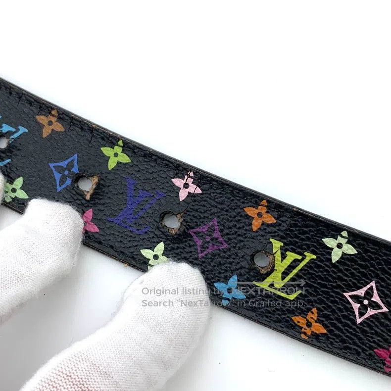 Louis Vuitton Louis Vuitton Black logo presbyopic full print smooth buck Size ONE SIZE - 9 Thumbnail