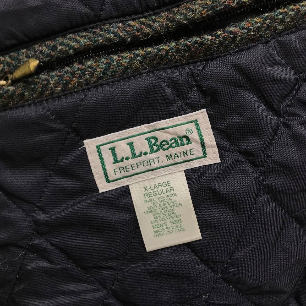 L.L. Bean Vintage 90s L.L. Bean Wool Herringbone Chore Quilted Field Size US XL / EU 56 / 4 - 7 Thumbnail