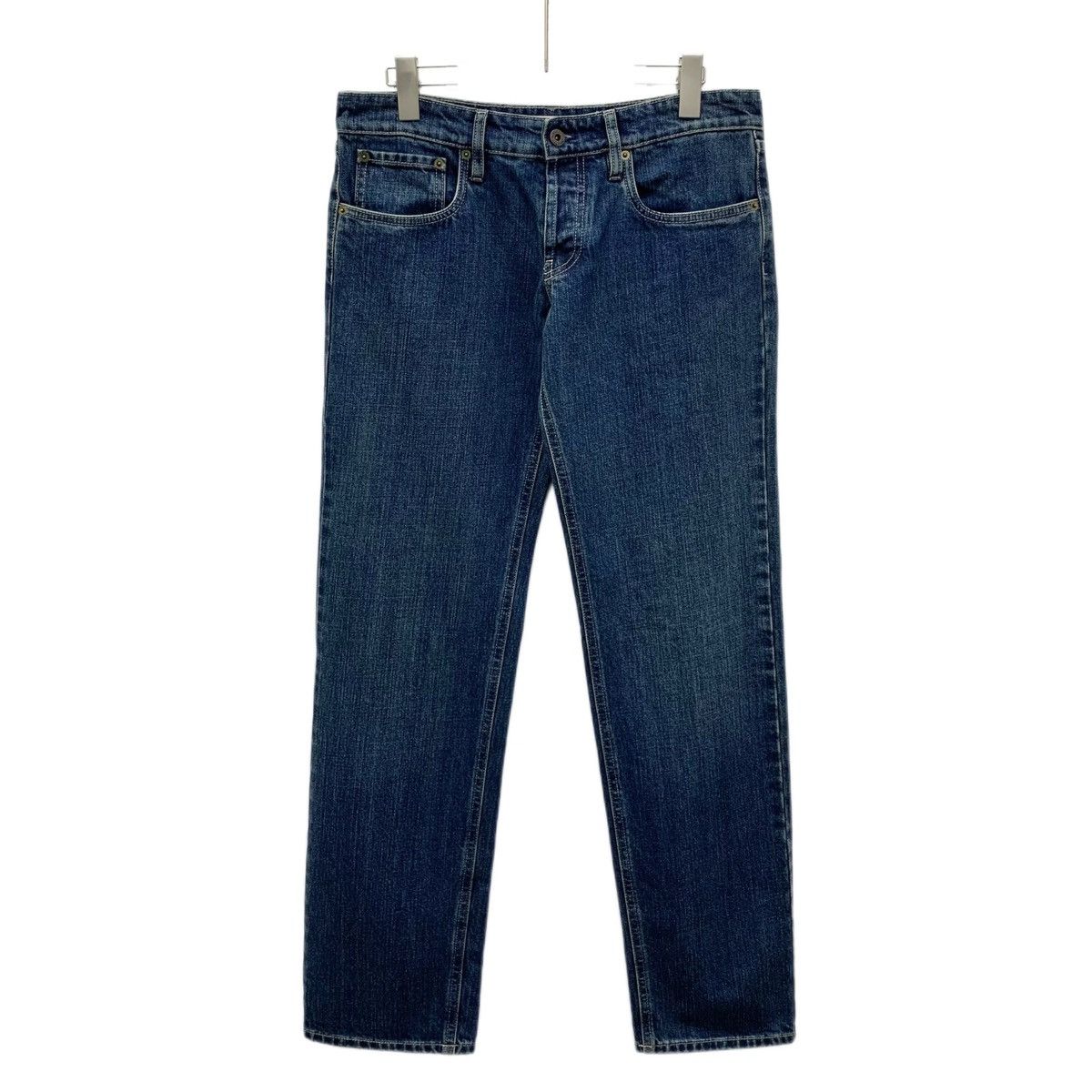 Miu Miu Miu Miu 23SS Dark Blue Logo Letter Cotton Denim Pants K26WX Size 26" / US 2 / IT 38 - 1 Thumbnail