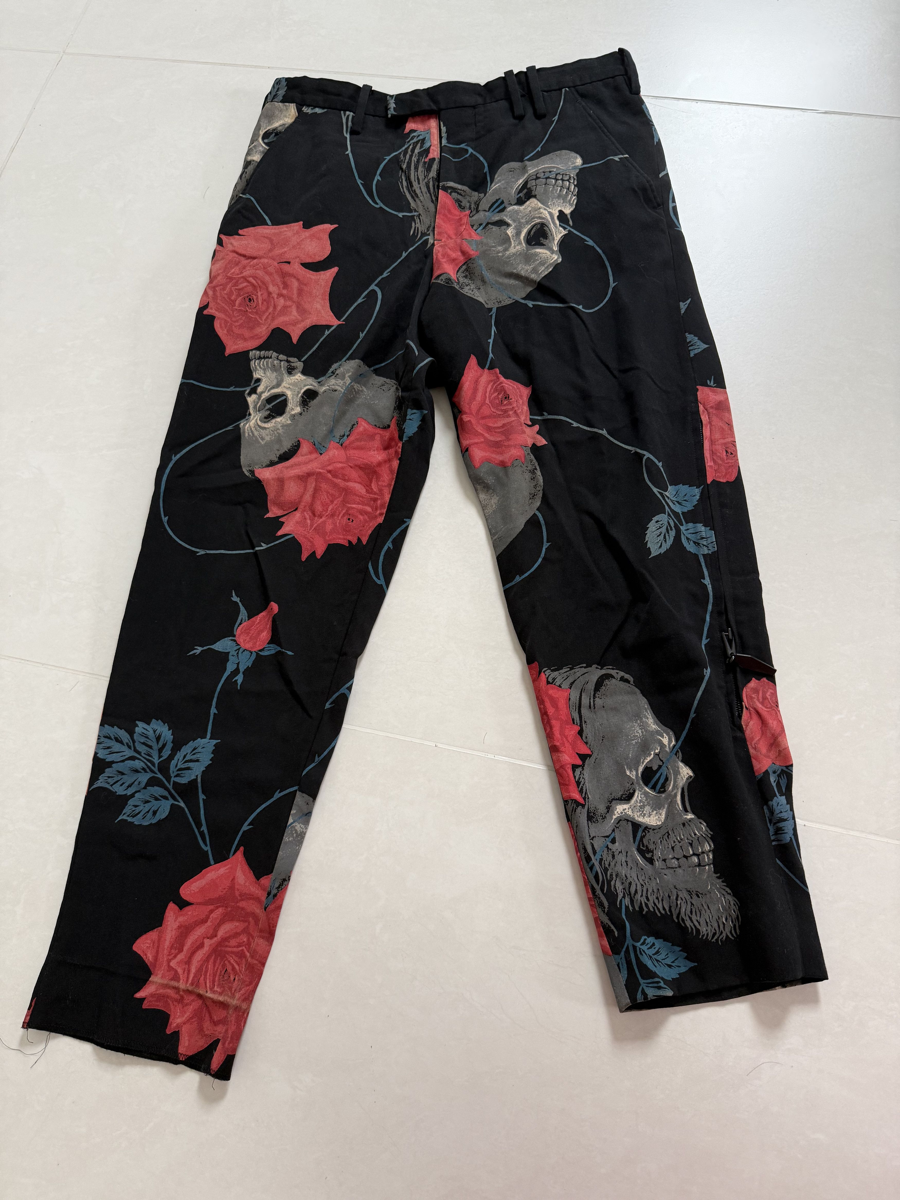Yohji Yamamoto Yohji Yamamoto Pour Homme 18SS Skull & Rose Size US 31 - 1 Thumbnail