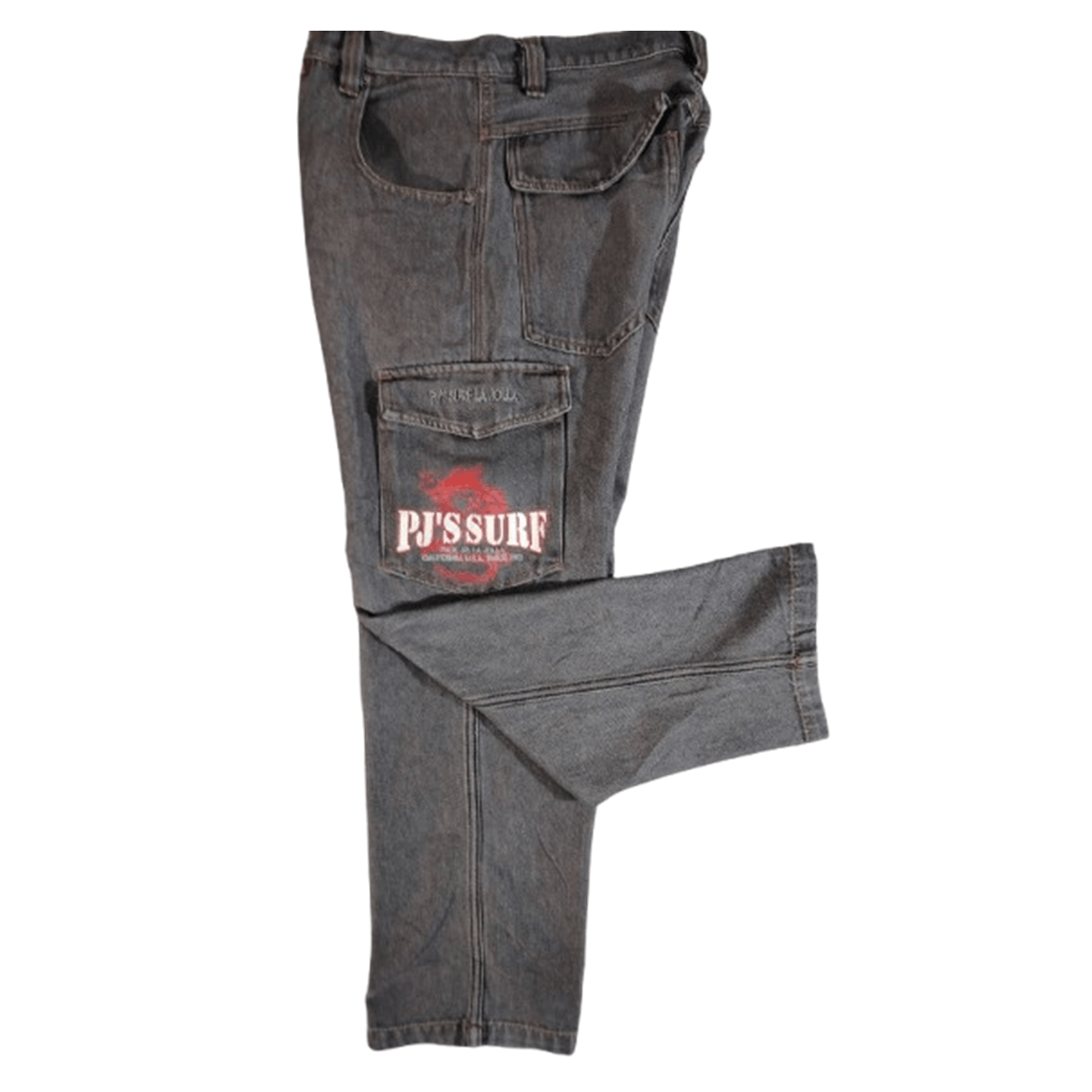 Japanese Brand ARCHIVAL Y2K PJ'S SURF "Dragon" Baggy Cargo Denim Size US 30 / EU 46 - 3 Thumbnail