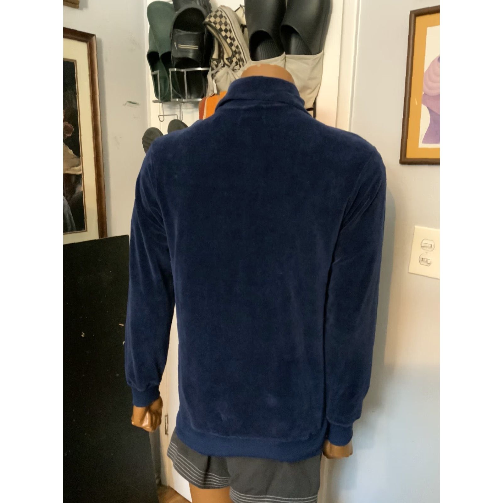 Vintage VINTAGE The Broadway University Shop Velour Zip Pullover Shirt L Mens 70s Combed Cotton Velour 44 Chest 30" Size US L / EU 52-54 / 3 - 7 Thumbnail
