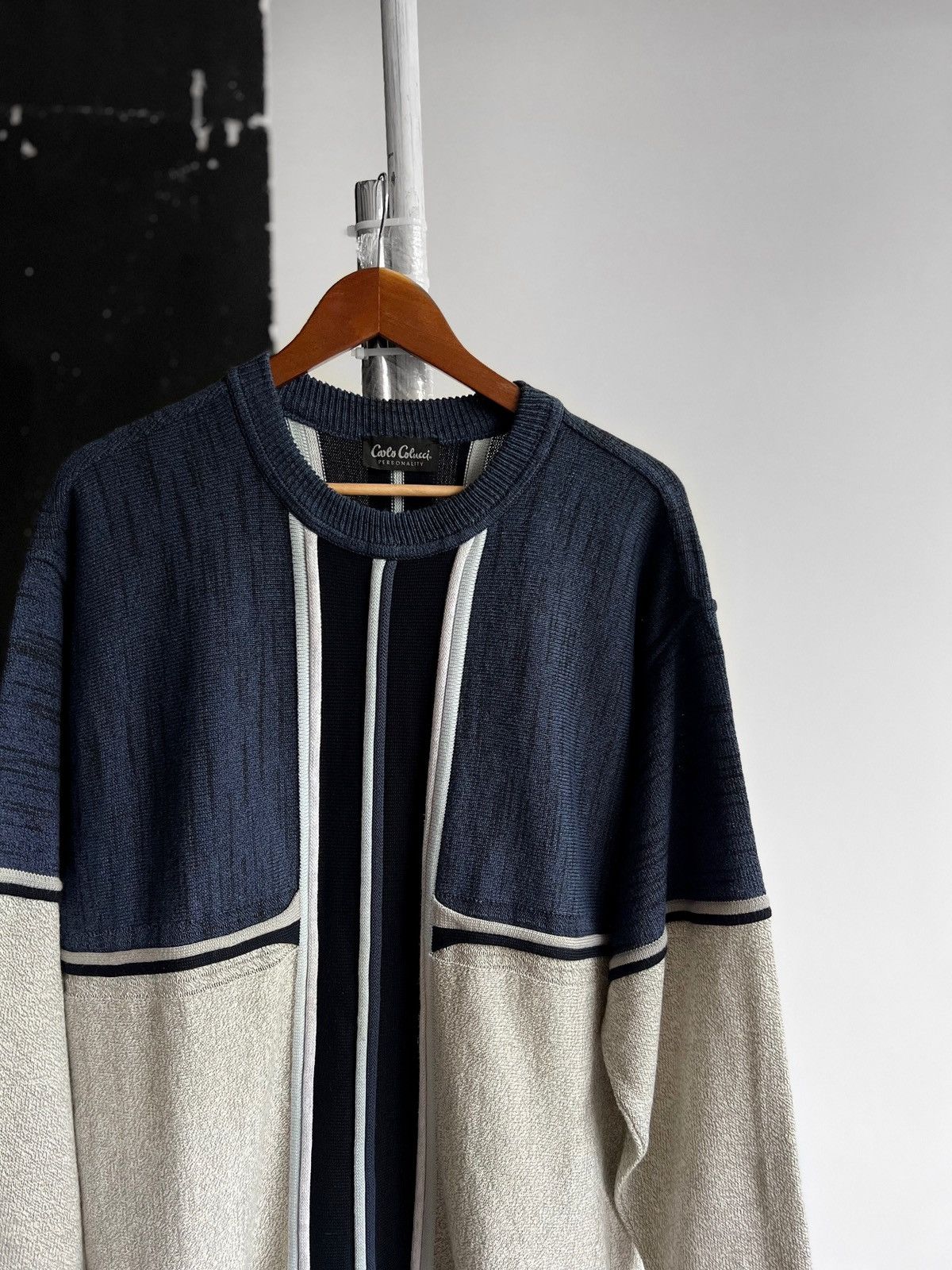 Carlo Colucci × Vintage Carlo Colucci Mens Vintage 90s Knit Long Sleeve Sweater Size US L / EU 52-54 / 3 - 2 Thumbnail