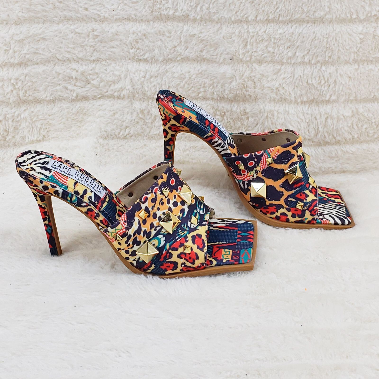 Other Popo Slip On Square Open Toe High Heel Clogs Mules Slides Mu Size US 7 / IT 37 - 4 Thumbnail
