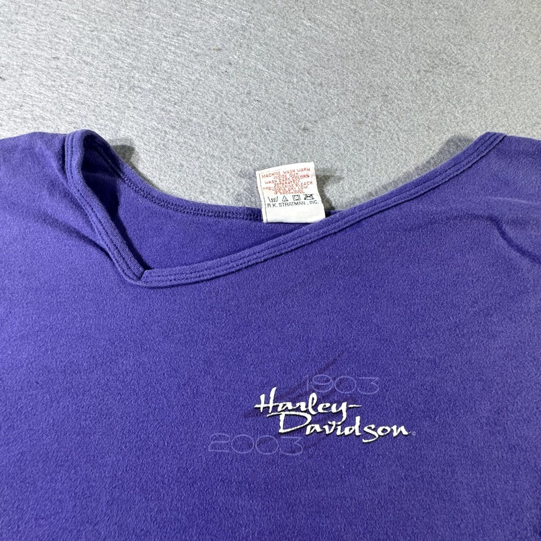Harley Davidson VINTAGE Harley-Davidson Shirt Womens XL Purple 100th Anniversary 2003 Galesburg IL T-Shirt Size XL / US 12-14 / IT 48-50 - 5 Thumbnail