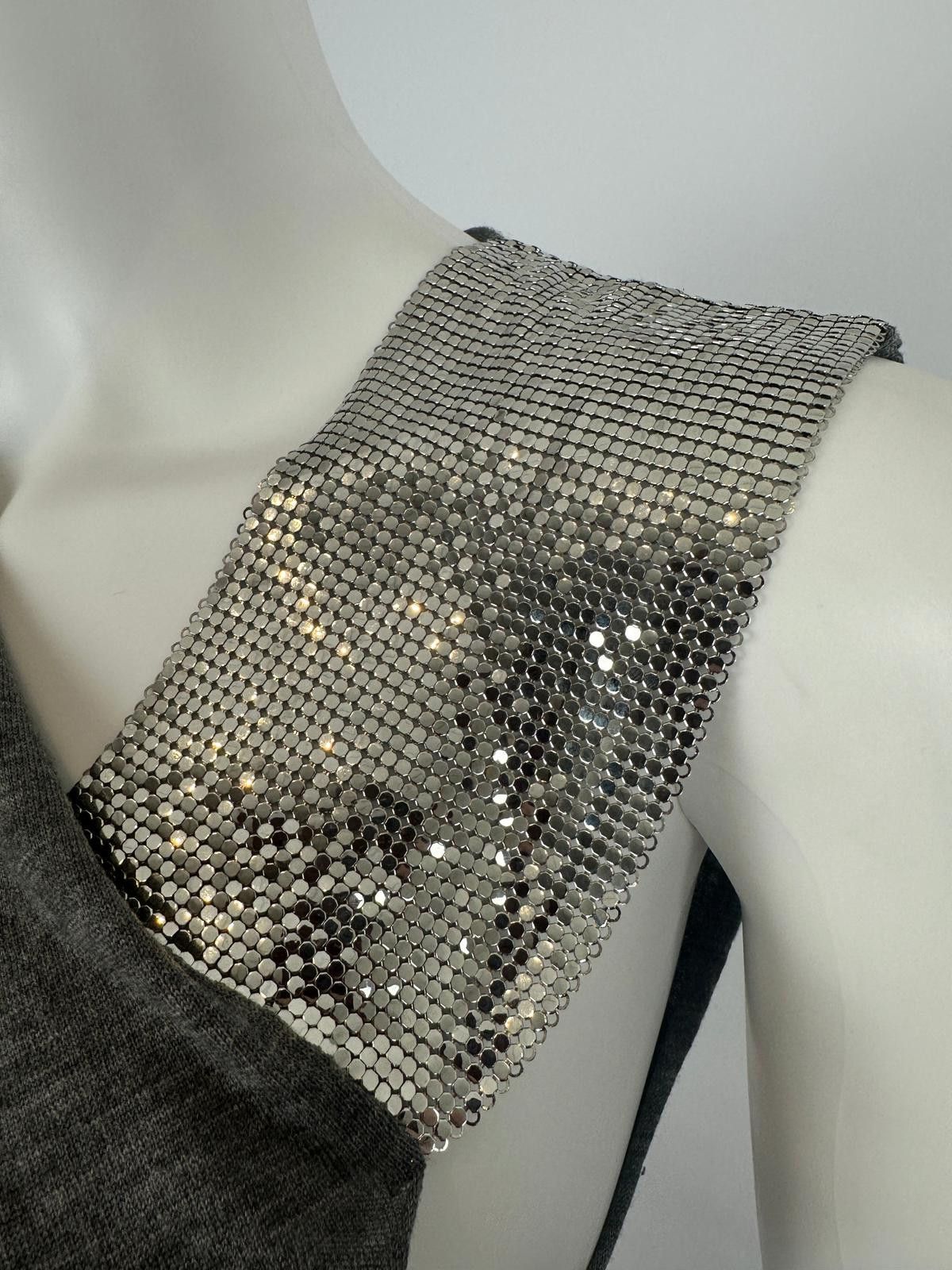 Balmain Balmain Grey Wool Chainmail Strap Dress Size S / US 4 / IT 40 - 4 Thumbnail