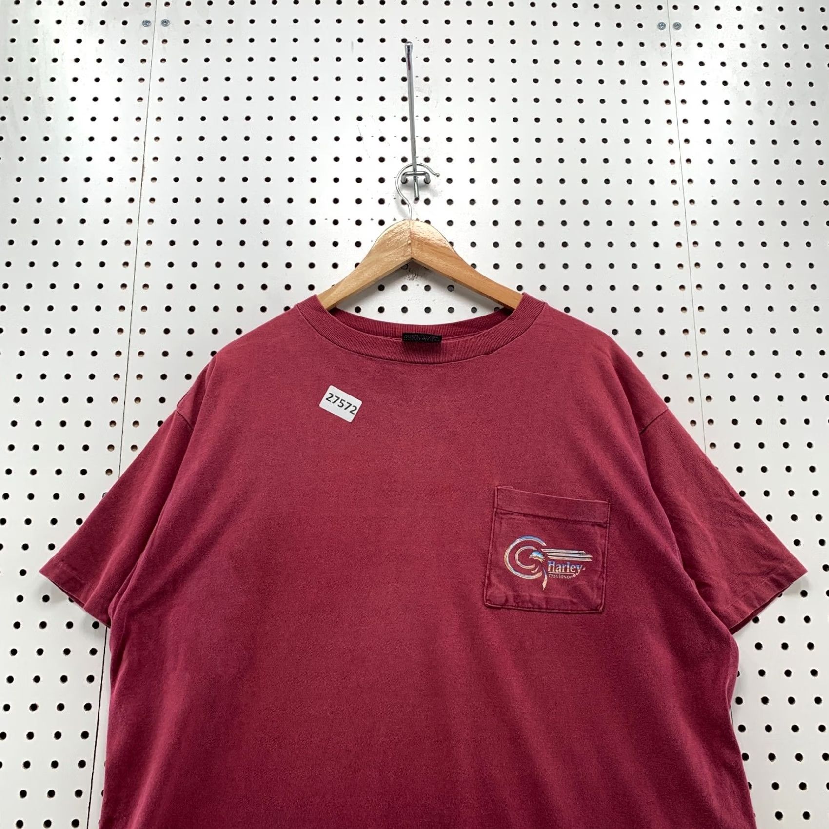 Harley Davidson Vintage Harley Davidson Shirt XL Red Pocket Single Stitch Motorcyle 90s 25x28.5 Size US XL / EU 56 / 4 - 3 Thumbnail