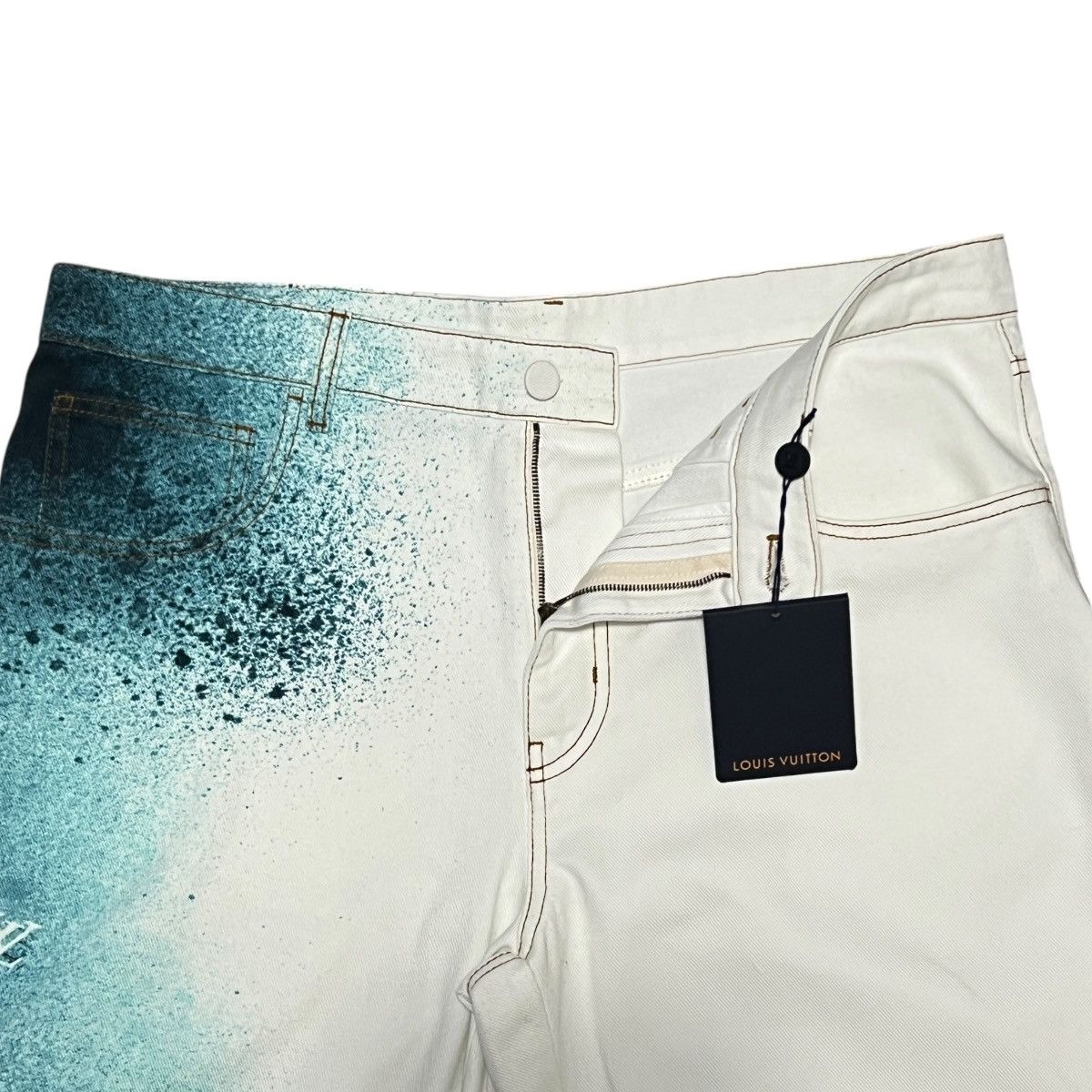 Louis Vuitton LOUIS VUITTON 2023SS Spray Printed LV Logo Denim Pants Size US 34 / EU 50 - 4 Thumbnail