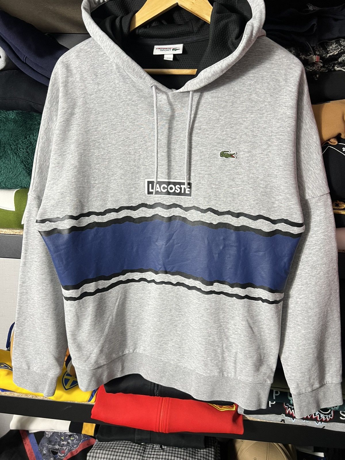 Lacoste 🩶 Lacoste Sport Hoodie Grey Blue Size M Size US M / EU 48-50 / 2 - 3 Thumbnail