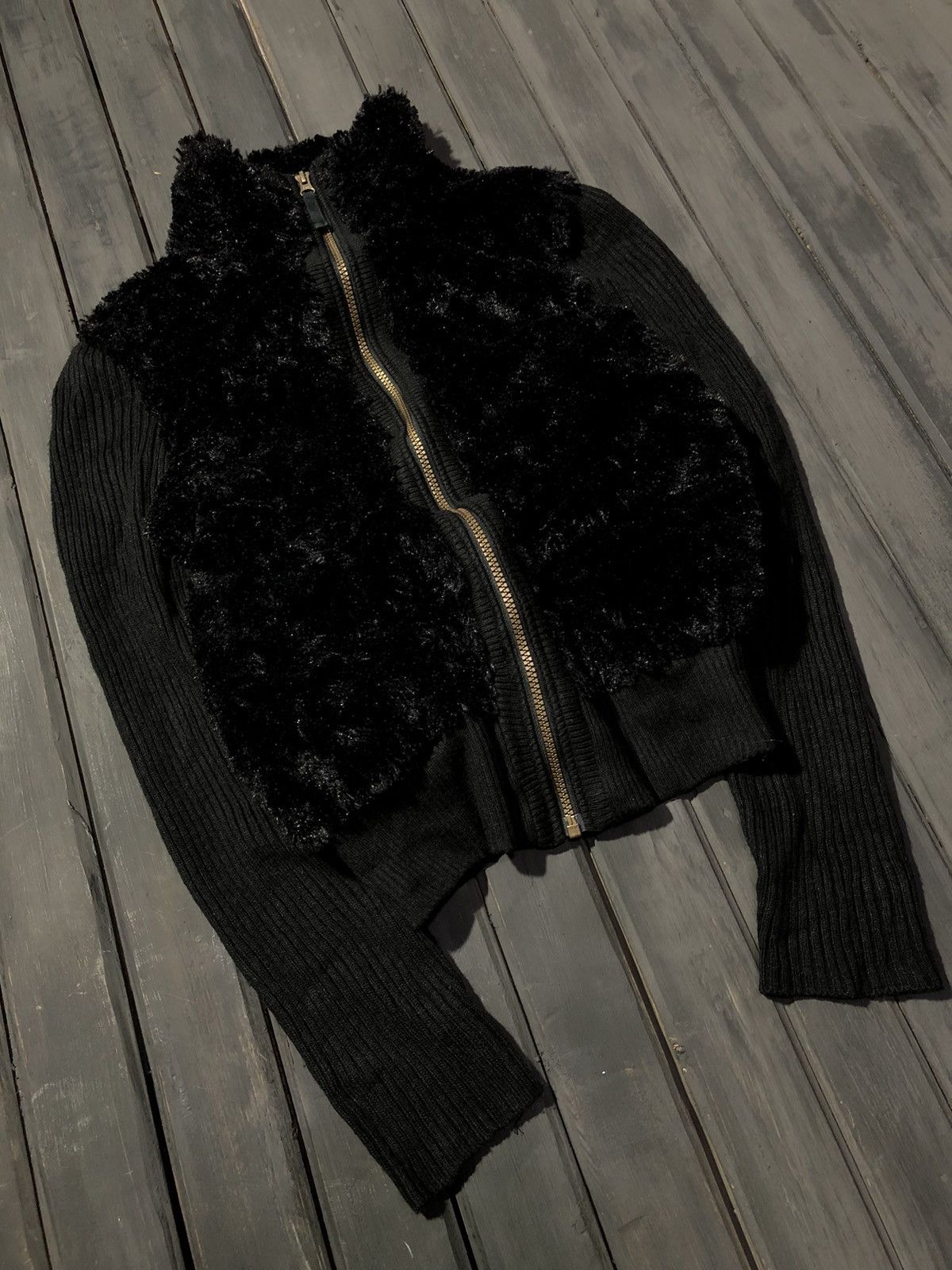 Hysteric Glamour Vintage Opium Yohji Yamamoto Fur Zip Sweater Mohair Size S / US 4 / IT 40 - 3 Thumbnail